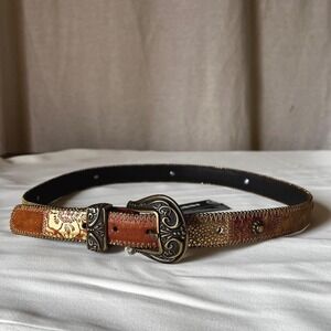 Vintage Nanni Milano Patchwork Leather Belt Size 75/30 NWT Italy‎